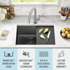 27” Undermount 16 Gauge Workstation Kitchen Sink Single Bowl with WorkFlow™ Ledge and Accessories